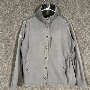 Kuhl Krush Jacket Womens 1X Gray Snap Front Outdoor Lightweight Casual